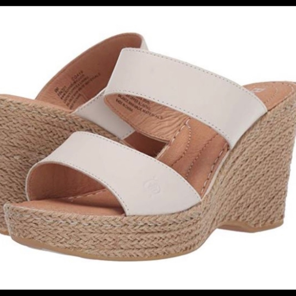 Born (New) Aakash platform wedge white sandal